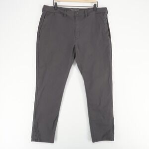 Mack Weldon Maverick Pants Mens 35/36x32 Gray Chino Stretch Zip‎ Pocket